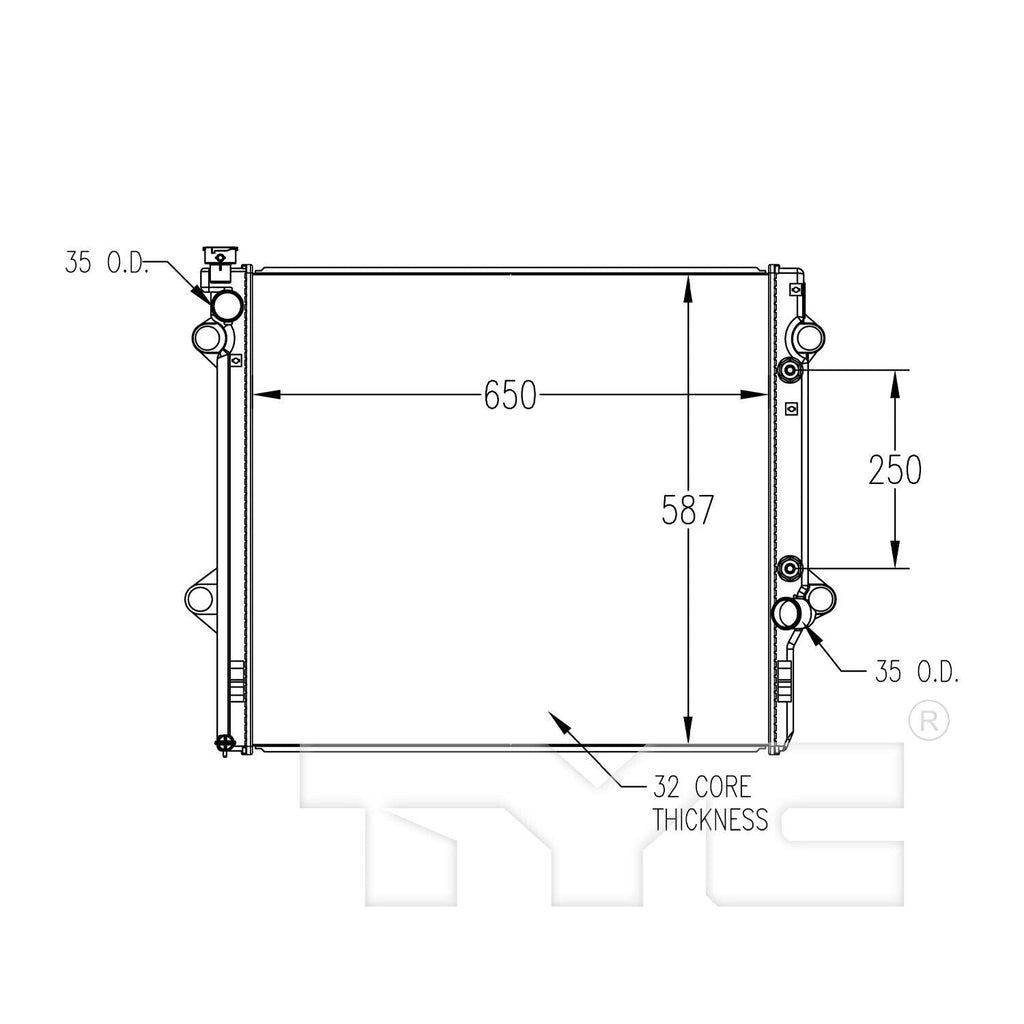 TYC Radiator for 03-08 4Runner 2581