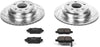 K4605 Rear Z23 Carbon Fiber Brake Pads with Drilled & Slotted Brake Rotors Kit