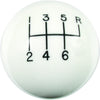 1630016 White 6-Speed Classic Shifter Knob