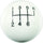 1630016 White 6-Speed Classic Shifter Knob