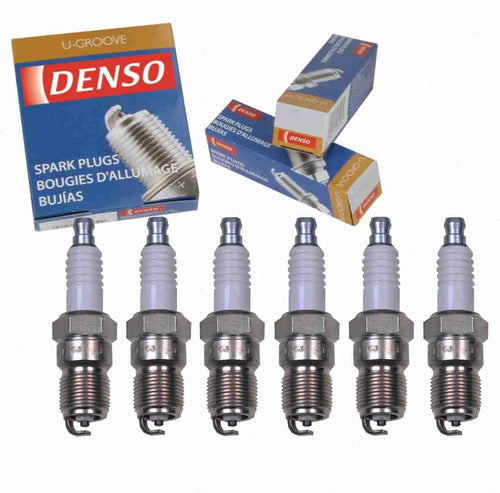6 Pc DENSO Standard U-Groove Spark Plugs Compatible with Jaguar X-Type 2.5L 3.0L V6 2002-2008