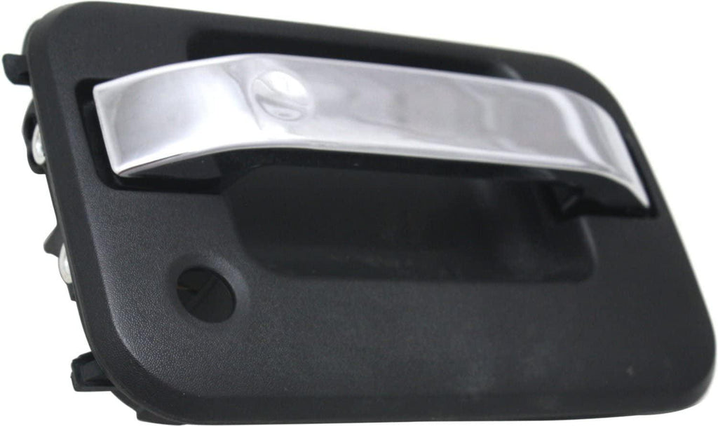 Front Exterior Door Handle Set of 2 Compatible with 2004-2015 Ford F-150, Fits 2006-2008 Lincoln Mark LT Black Bezel with Chrome Lever Driver and Passenger Side