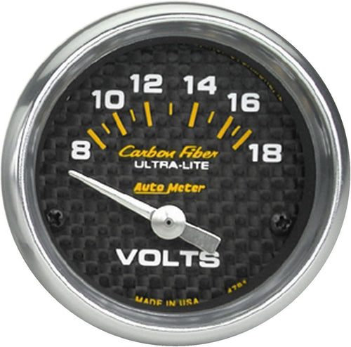 4791 Carbon Fiber Electric Voltmeter Gauge