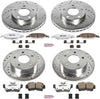 K1302-26 Front and Rear Z26 Carbon Fiber Brake Pads with Drilled & Slotted Brake Rotors Kit