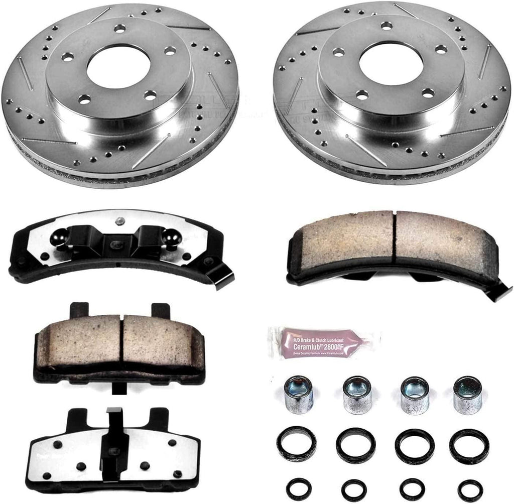 Power Stop K3003-36 Front or Rear Z36 Truck & Tow Brake Kit, Carbon Fiber Ceramic Brake Pads and Drilled/Slotted Brake Rotors