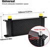 EVIL ENERGY 16 Row Oil Cooler Kit, 10AN Stacked Plate Transmission Engine Cooler Universal Aluminium Black