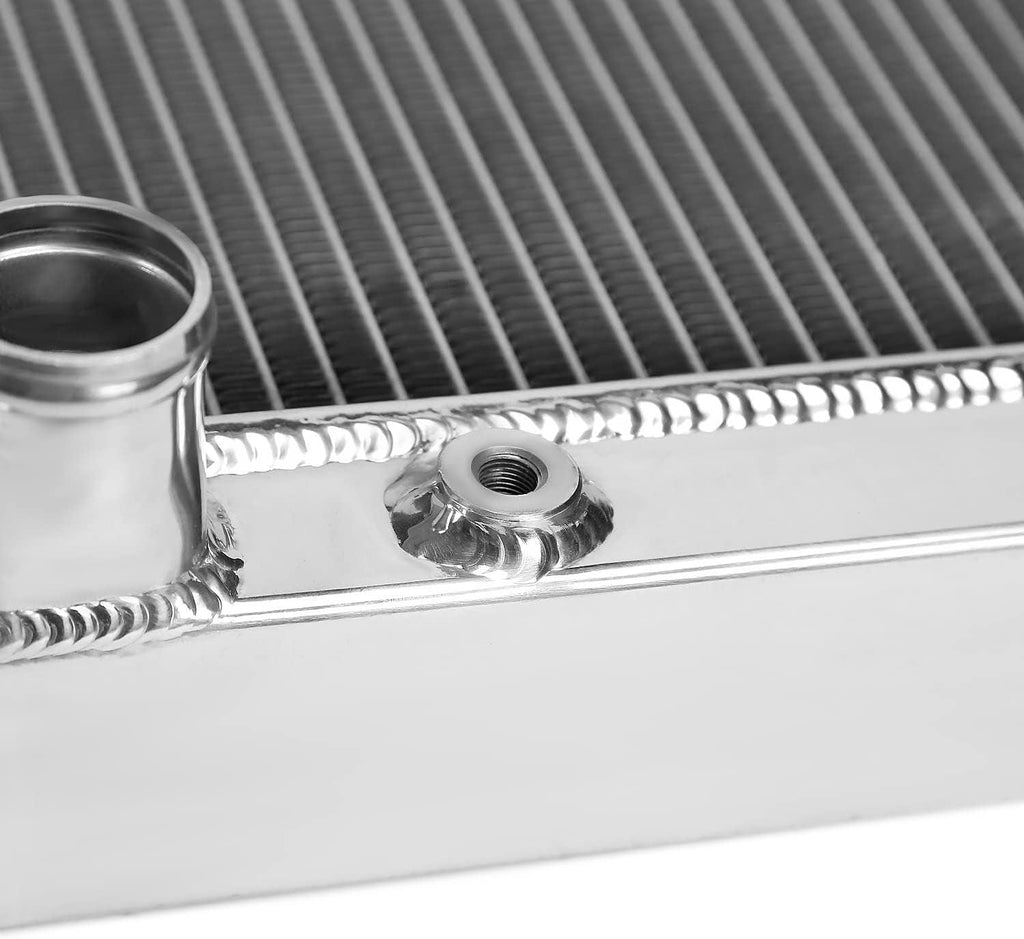 3 Core Manual Transmission 20" Driver/Left Side Radiator Compatible with Ford Mustang/Falcon V8 1969-1970