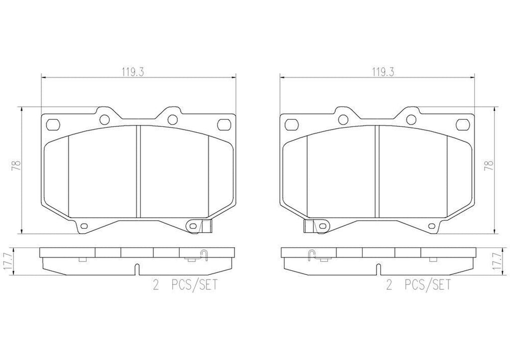 Brembo Front Disc Brake Pad Set for Toyota (P83118N)