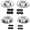 K138 Front and Rear Z23 Carbon Fiber Brake Pads with Drilled & Slotted Brake Rotors Kit