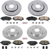 K6563 Front and Rear Z23 Carbon Fiber Brake Pads with Drilled & Slotted Brake Rotors Kit