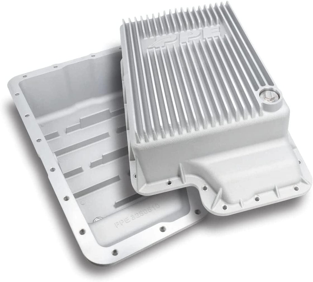 PPE Heavy Duty Cast Aluminum Deep Transmission Pan (Raw) 328051000 Compatible for Ford 2003-2007 Super Duty with 5R110 Transmission