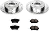 K1303 Rear Z23 Carbon Fiber Brake Pads with Drilled & Slotted Brake Rotors Kit