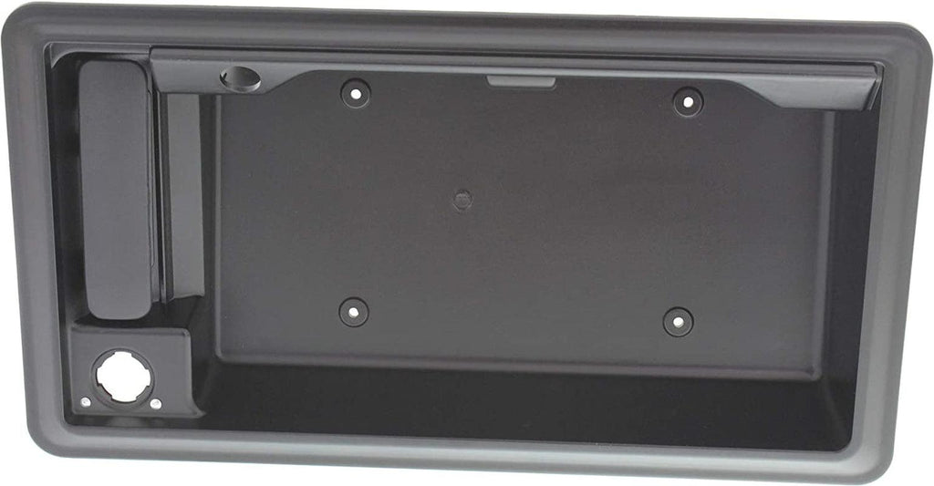 Exterior Rear Door Handle Compatible with Ford Econoline Van 2008-2014 Backdoor Textured Black License Bracket Housing with View Cam