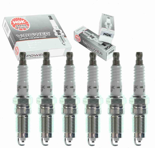 6 Pc NGK V-Power Spark Plugs Compatible with Ford Mustang 3.8L 4.0L V6 1985-2010