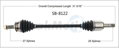 Sb-8122 - Front Passenger Side Cv Axle Shaft