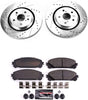 K7688 Front Z23 Carbon Fiber Brake Pads with Drilled & Slotted Brake Rotors Kit