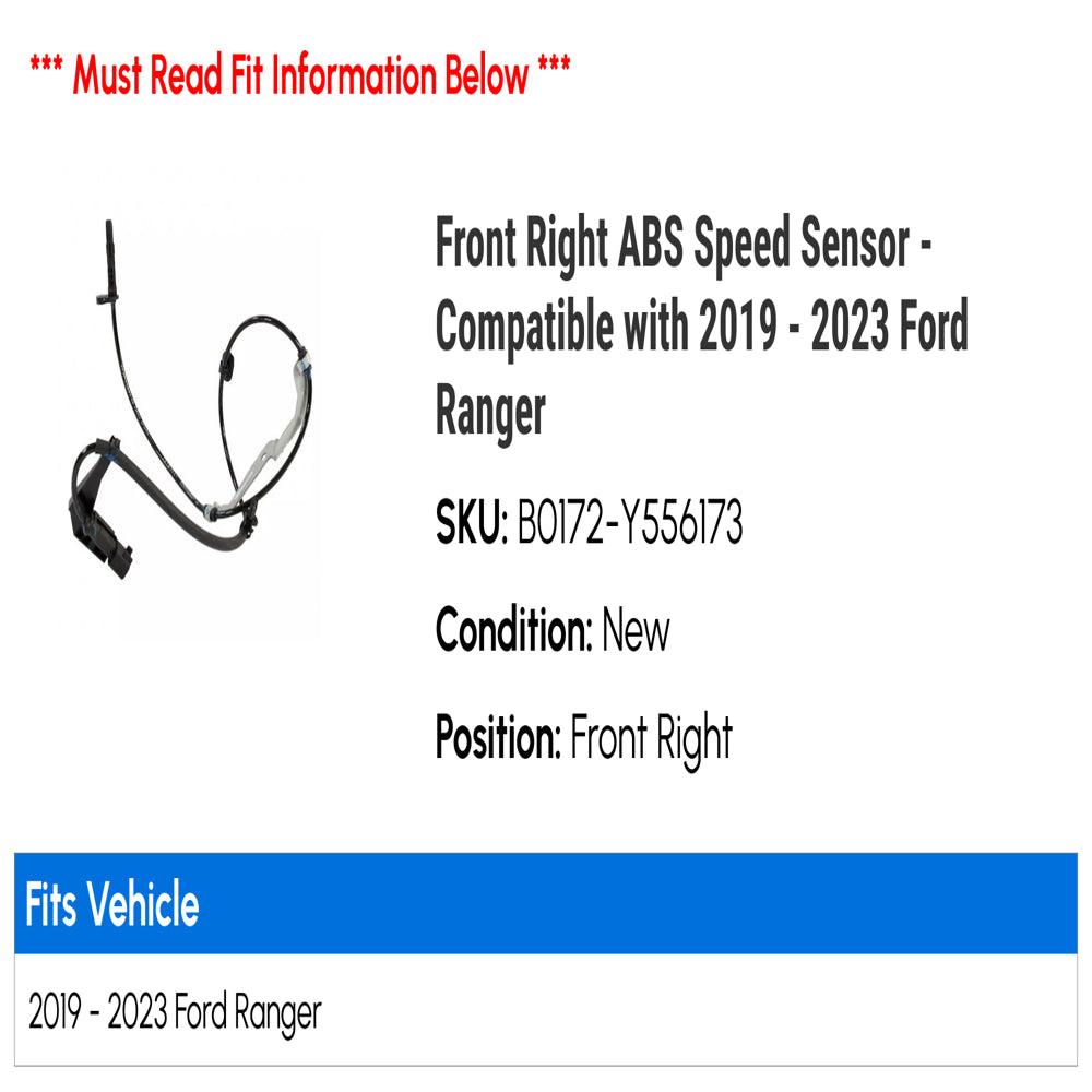 Front Right ABS Speed Sensor - Compatible with 2019 - 2023 Ford Ranger 2020 2021 2022