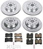 K5825 Front and Rear Z23 Carbon Fiber Brake Pads with Drilled & Slotted Brake Rotors Kit