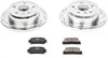 K2418 Rear Z23 Carbon Fiber Brake Pads with Drilled & Slotted Brake Rotors Kit