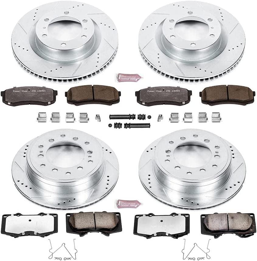 K5874-36 Front and Rear Z36 Truck & Tow Brake Kit, Carbon Fiber Ceramic Brake Pads and Drilled/Slotted Brake Rotors