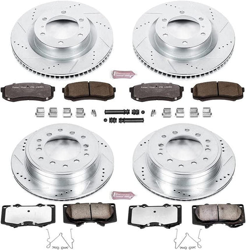 K5874-36 Front and Rear Z36 Truck & Tow Brake Kit, Carbon Fiber Ceramic Brake Pads and Drilled/Slotted Brake Rotors