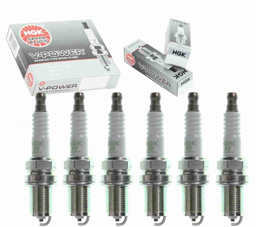 6 Pc NGK V-Power Spark Plugs Compatible with BMW X5 3.0L L6 2001-2006