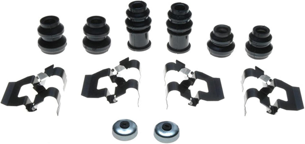 Gold 18K830X Rear Disc Brake Caliper Hardware Kit with Clips, Seals, Bushings, and Caps