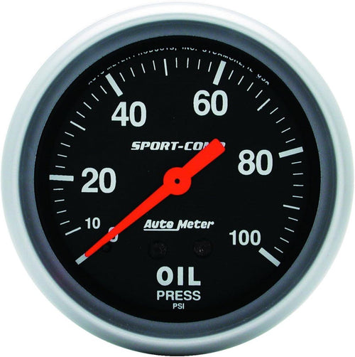 3421 Sport-Comp Mechanical Oil Pressure Gauge Regular, 2-5/8