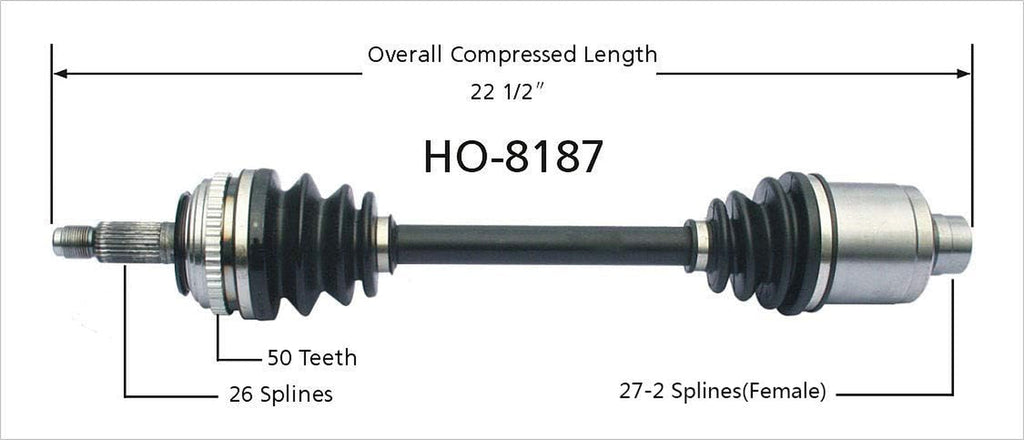 HO-8187 CV Axle Shaft