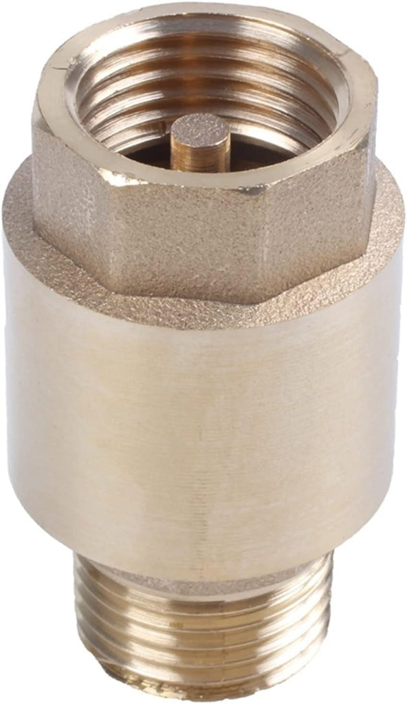 Withstand High Pressure and Temperature Extremes 2X Golden Water Oil Spring 1/2 Inch Thread BSPP Female Male In-Line Non-Return Valve