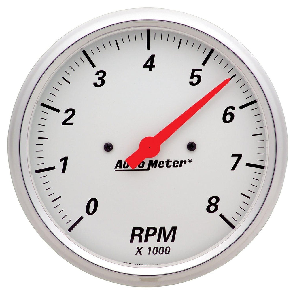 5 in. IN-DASH TACHOMETER 0-8000 RPM ARCTIC WHITE - greatparts