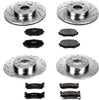 Power Stop K794 Front and Rear Z23 Carbon Fiber Brake Pads with Drilled & Slotted Brake Rotors Kit