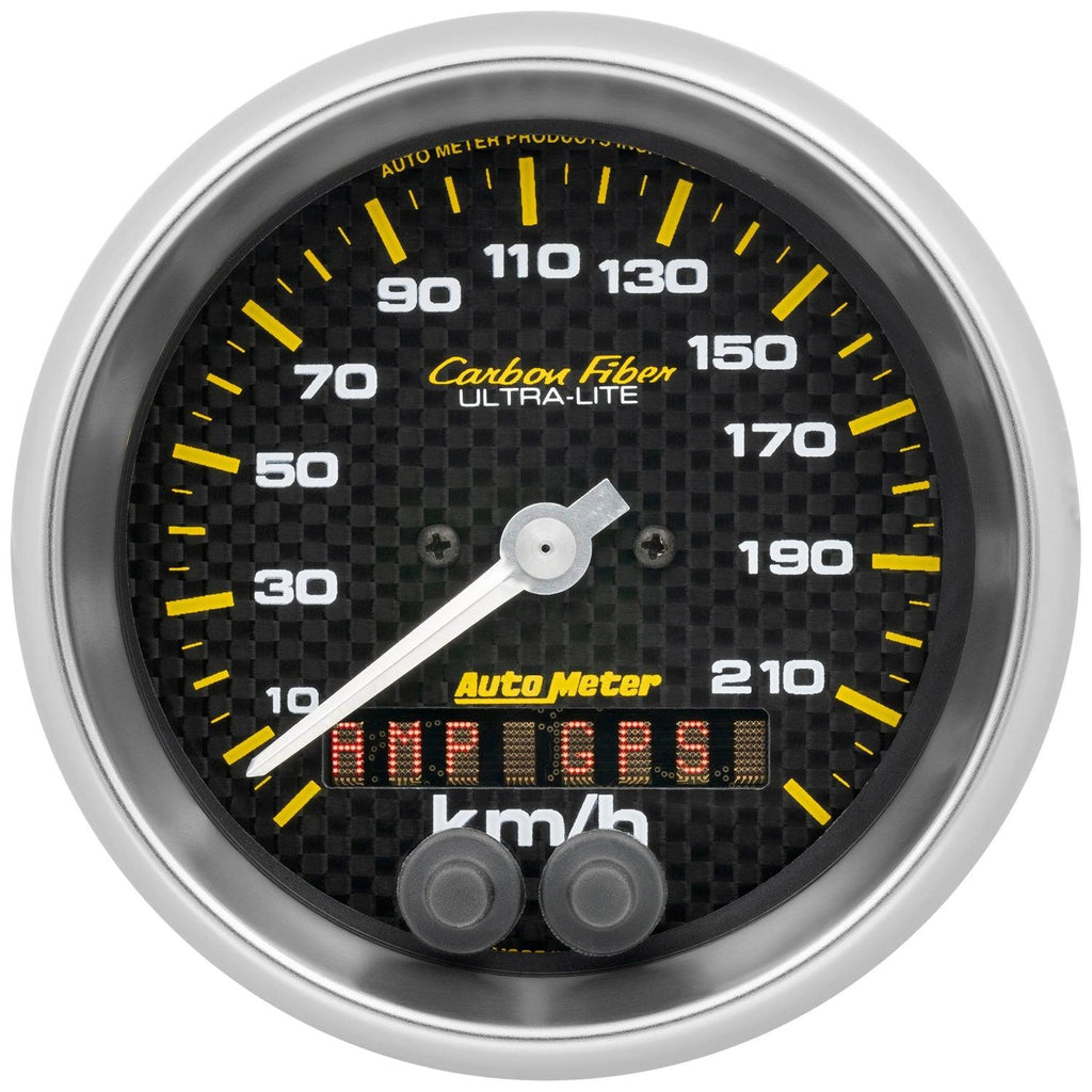 3-3/8 in. GPS SPEEDOMETER 0-225 KM/H CARBON FIBER - greatparts