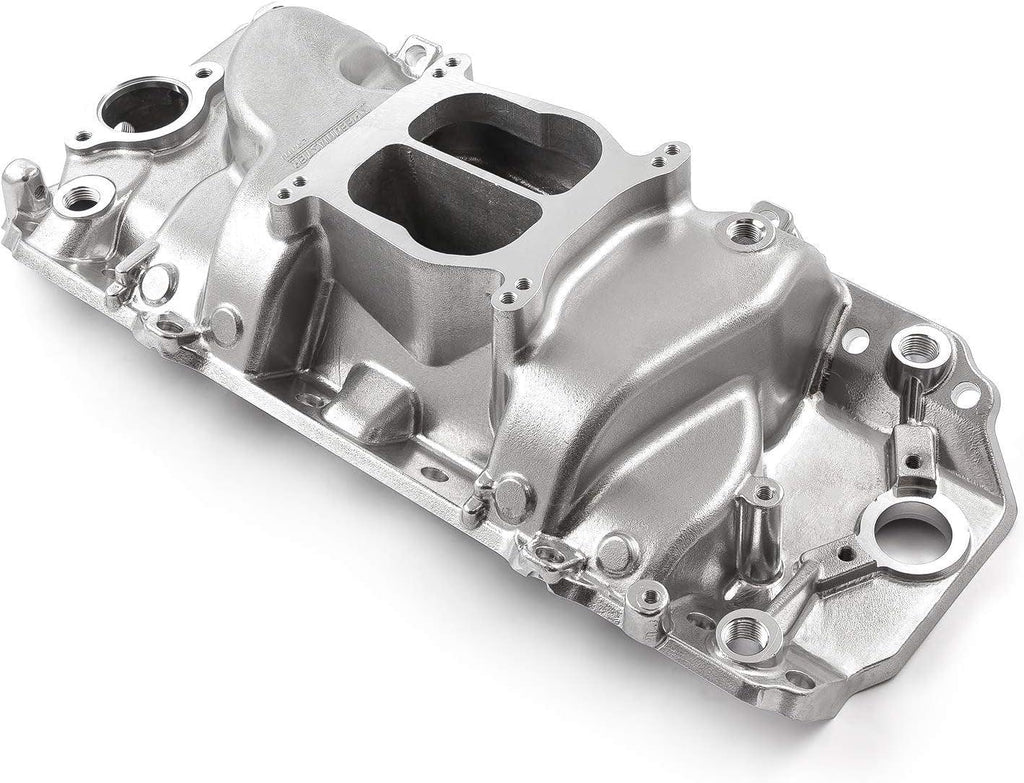 1-147-017 Fits Chevy BBC 454 Oval Port Lowrise Intake Manifold [Polished]