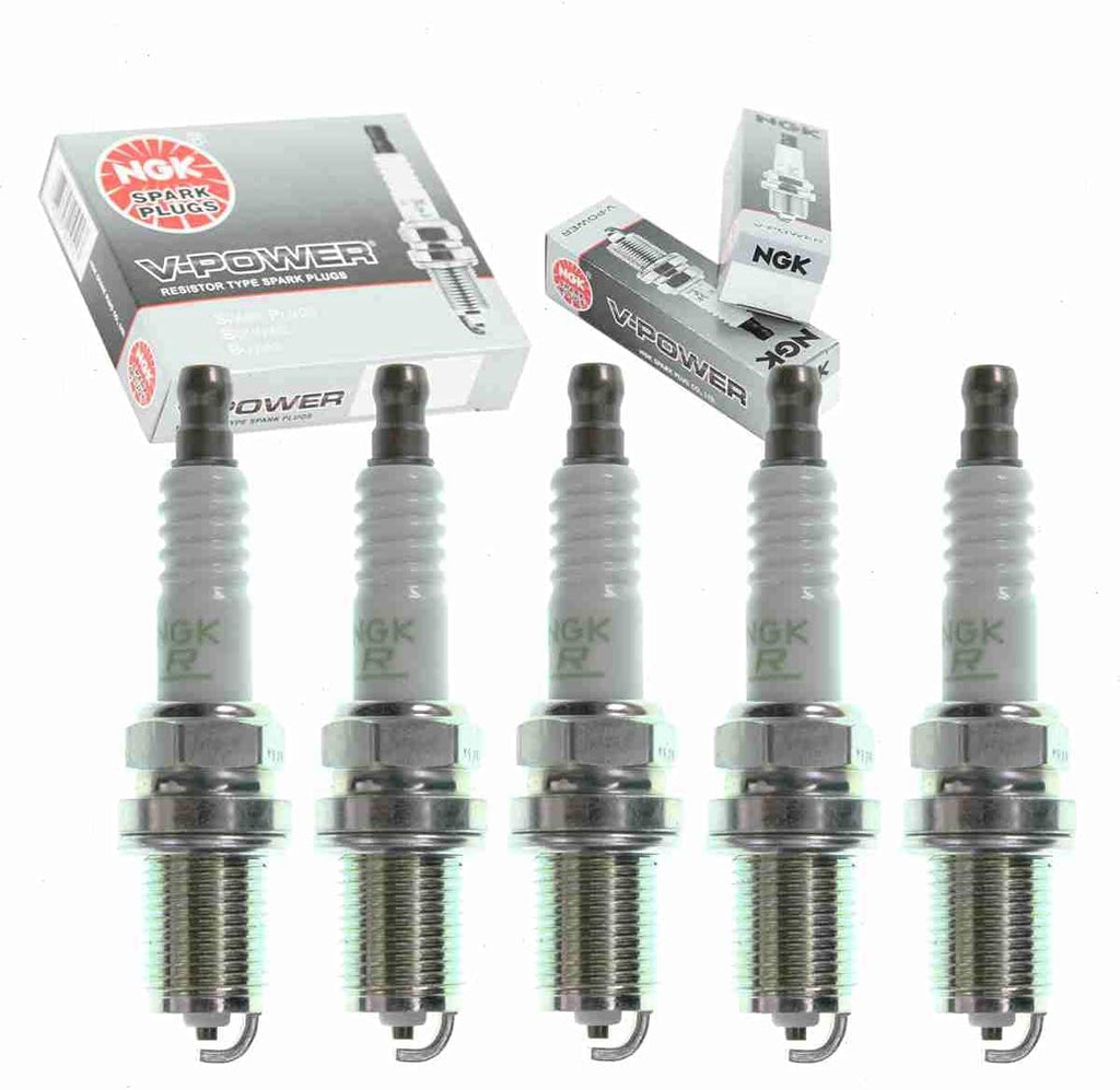 5 Pc NGK V-Power Spark Plugs Compatible with Volvo XC90 2.5L L5 2003-2006