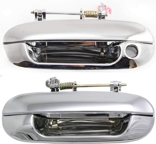 Front Exterior Door Handle Compatible with 2002-2009 Chevrolet Trailblazer/Gmc Envoy and 2002-2004 Oldsmobile Bravada All Chrome, Set of 2, Driver and Passenger Side