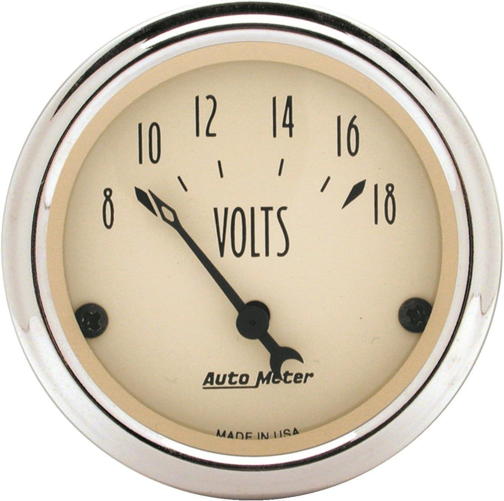 1891 Antique Beige Voltmeter Gauge 2.3125 In.