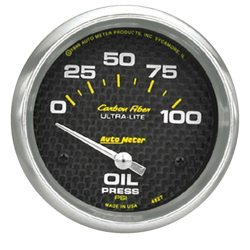 2-5/8 in. OIL PRESSURE 0-100 PSI CARBON FIBER - greatparts