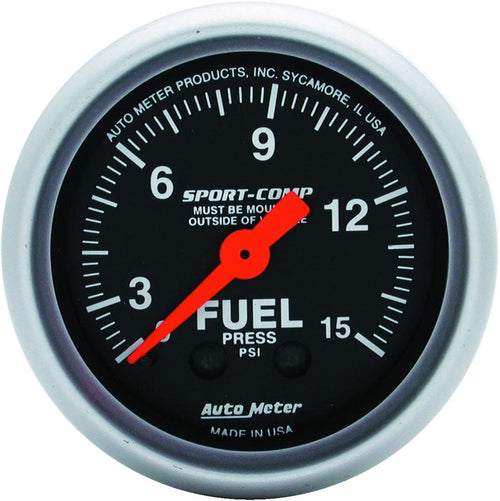 3311 Sport-Comp Mechanical Fuel Pressure Gauge, 2-1/16