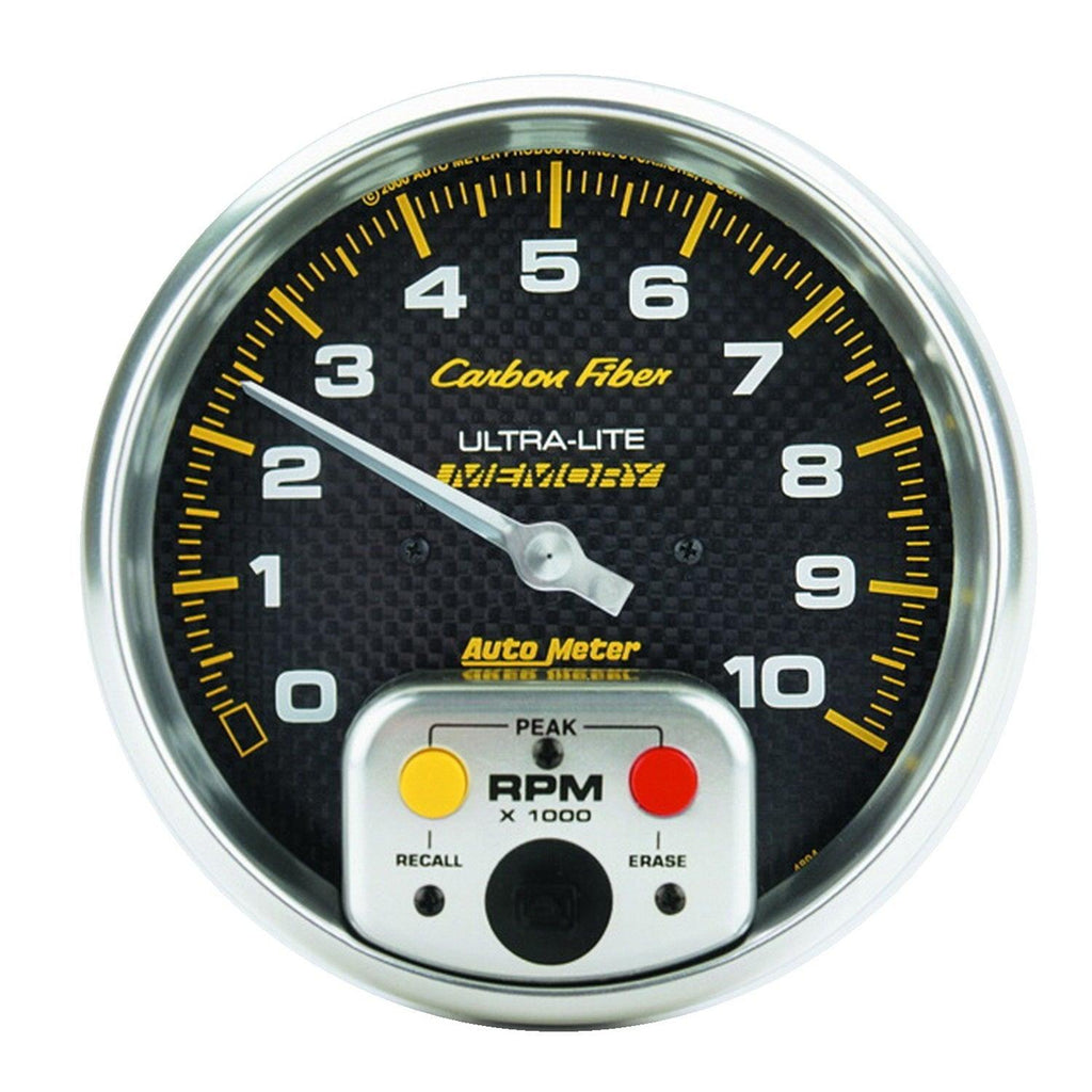 5 in. IN-DASH TACHOMETER 0-10000 RPM CARBON FIBER - greatparts