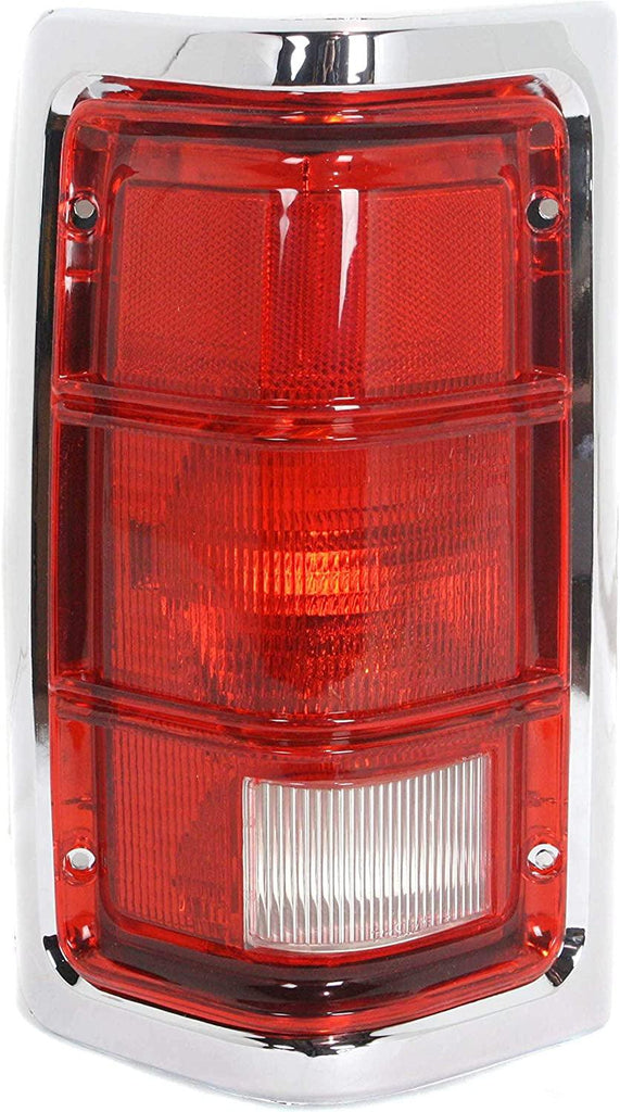 Tail Light for DODGE FULL SIZE P/U 88-93 LH Lens and Housing W/Chrome Trim
