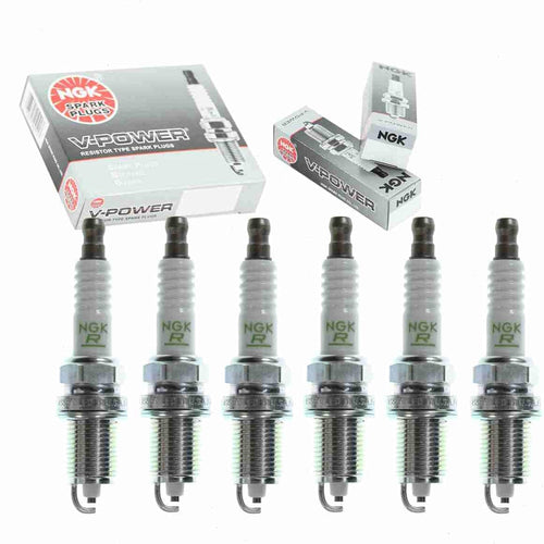 6 Pc NGK V-Power Spark Plugs Compatible with Honda Accord 2.7L 3.0L V6 1995-2002