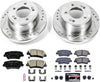 K6506 Front and Rear Z23 Carbon Fiber Brake Pads with Drilled & Slotted Brake Rotors Kit