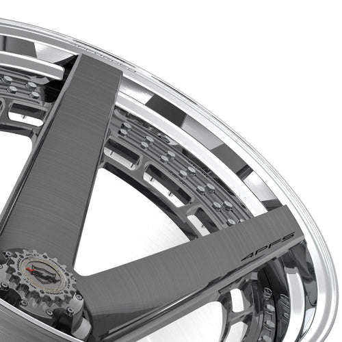 24x14 4PLAY Wheel for Ram-Dodge-Jeep-GM-Ford 4PF5 Polished Barrel w/Tinted Clear - greatparts