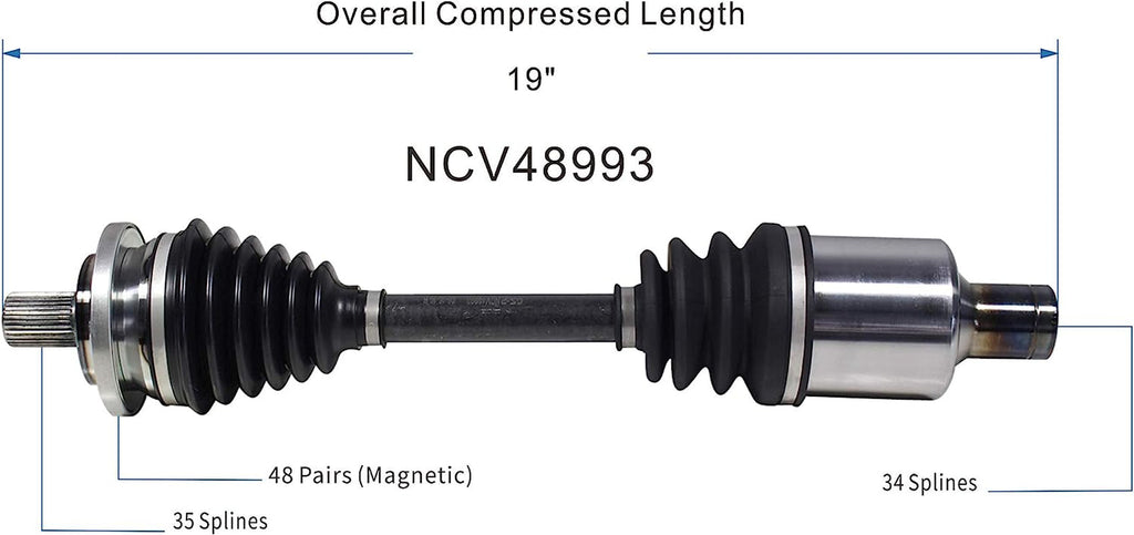 NCV48993 CV Axle Shaft Assembly - Left Front (Driver Side)