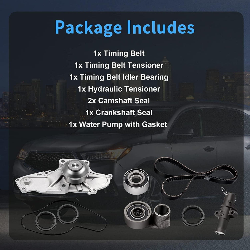 New Timing Belt Water Pump Kit Fits 2003-2012 Honda Accord Pilot Odyssey Ridgeline Acura RDX TSX ZDX MDX TL RL 3.0L 3.2L 3.5L 3.7L V6 SOHC