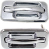 Rear Exterior Door Handle Compatible with 2003-2009 Hummer H2, Set of 2, Driver and Passenger Side, Chrome