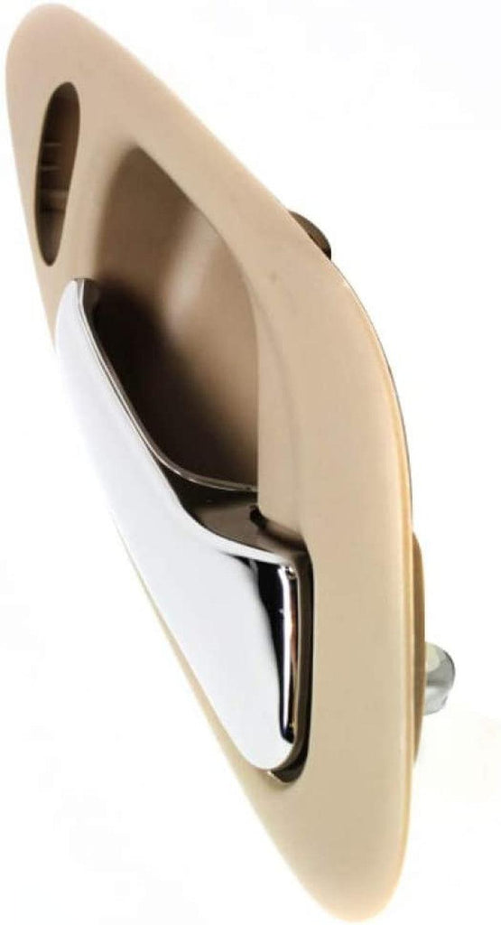 for Honda Accord Interior Door Handle Front, Passenger Side Beige Bezel with Chrome Lever (1998-2002) | with Door Lock Button | Trim: LX/EX/SE | HO1353122 | 72125S82A01ZC