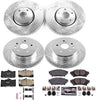 K6929 Front and Rear Z23 Carbon Fiber Brake Pads with Drilled & Slotted Brake Rotors Kit