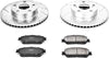K5431 Front Z23 Carbon Fiber Brake Pads with Drilled & Slotted Brake Rotors Kit